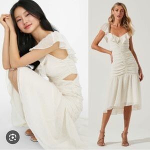 Astr Deveeux Cutout Dress in Ivory